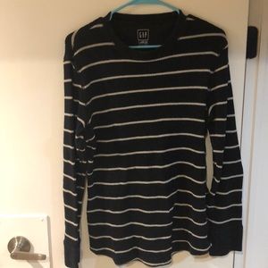 Long sleeve waffle crew neck